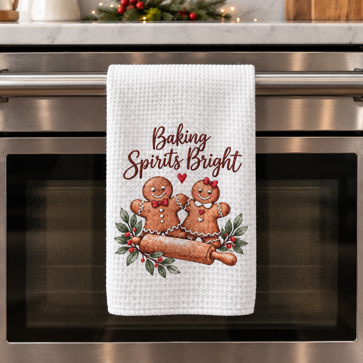 Christmas Waffle-Weave Kitchen Towels product photo