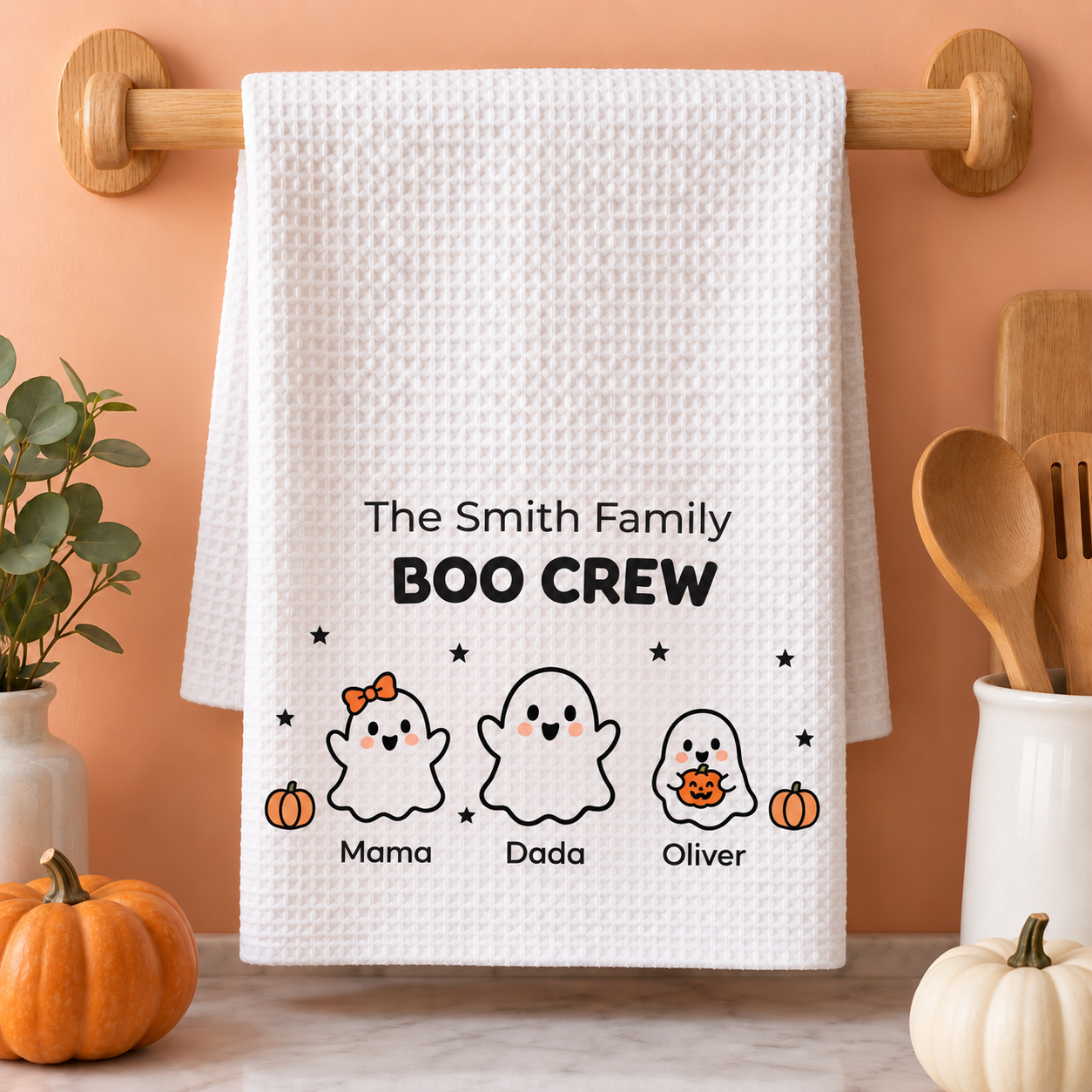 Boo Crew Personalized Waffle Towel product photo